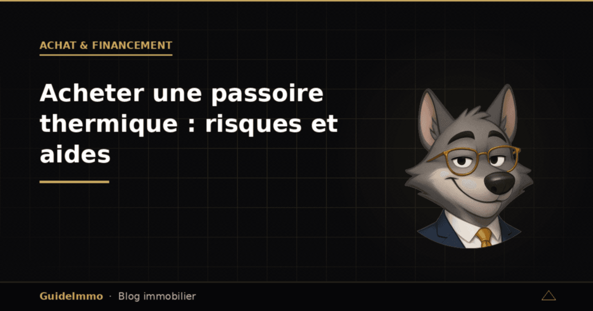 Acheter une passoire thermique : risques et aides