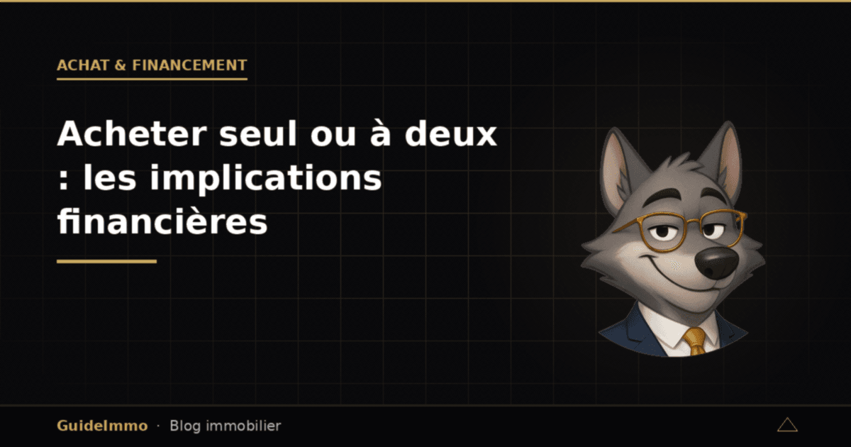 Acheter seul ou à deux : les implications financières