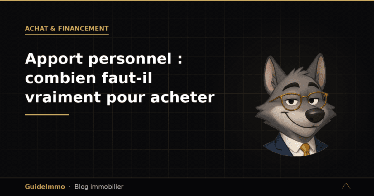 Apport personnel : combien faut-il vraiment pour acheter ?